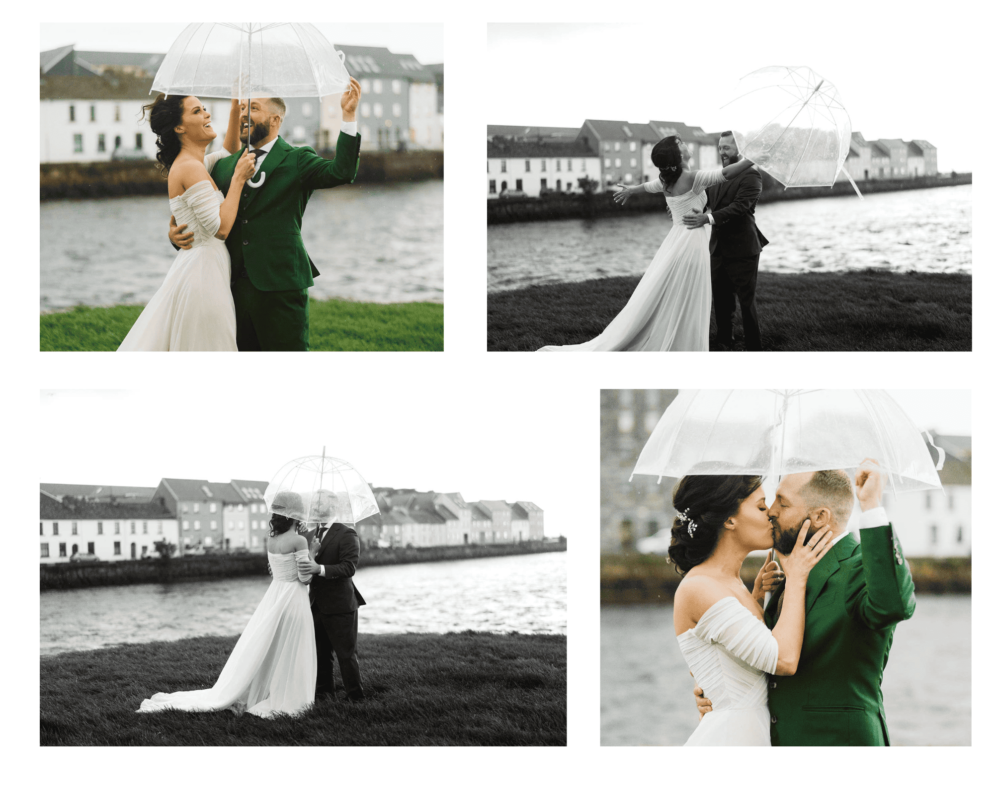 first look in the rain when eloping in Ireland