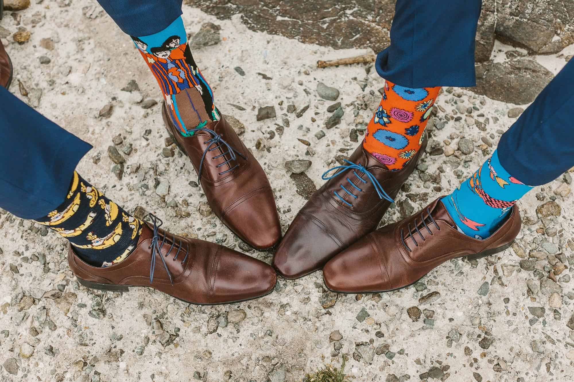 Elopement Ireland Connemara Groom Shoes Colourful socks
