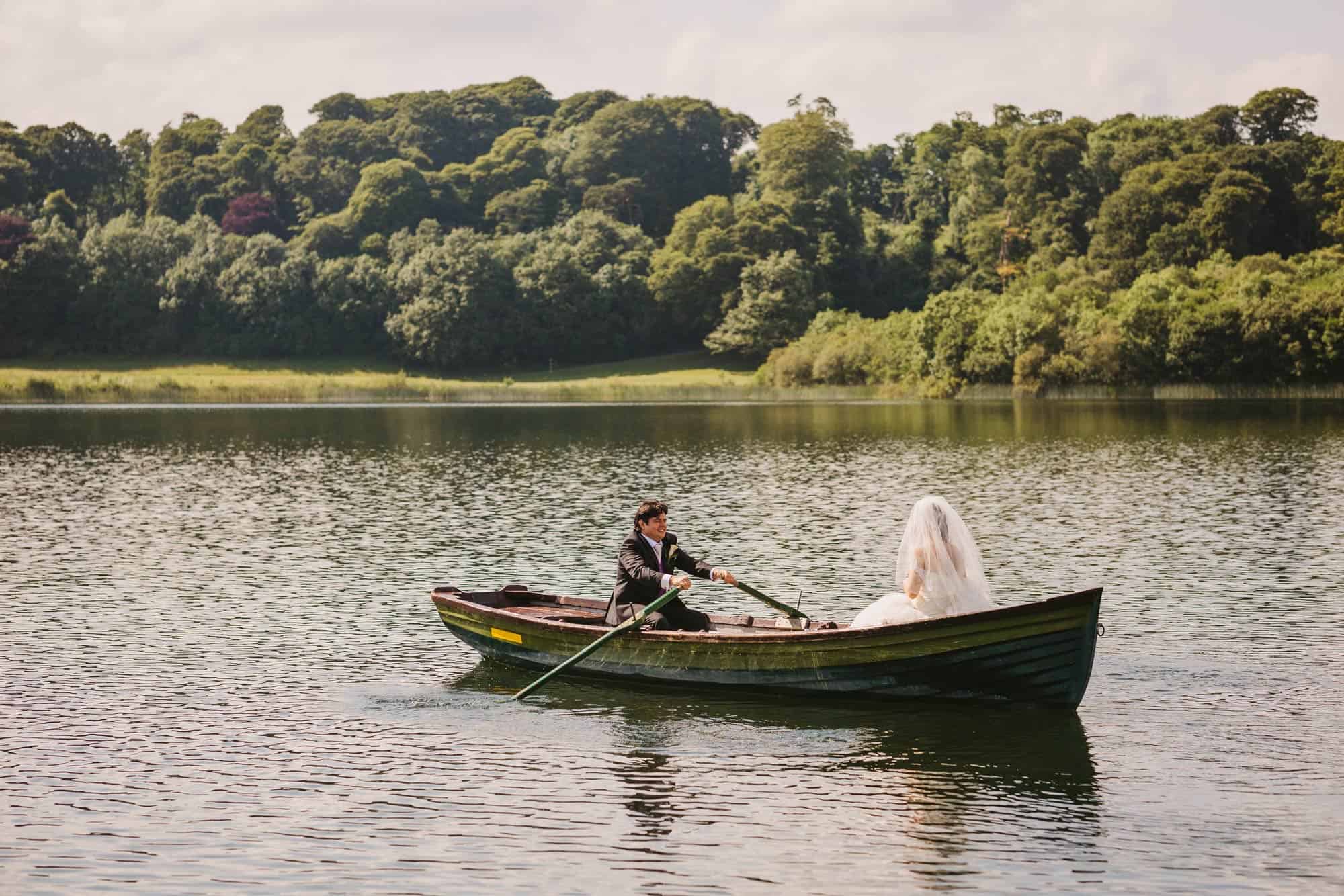 Dromoland Castle Ireland, couple in a row boat